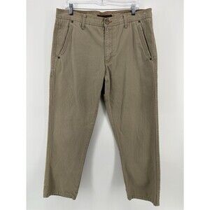 Outdoor Life Mens 34x29 Khaki Canvas Work Pants Carpenter Utility 100% Cotton